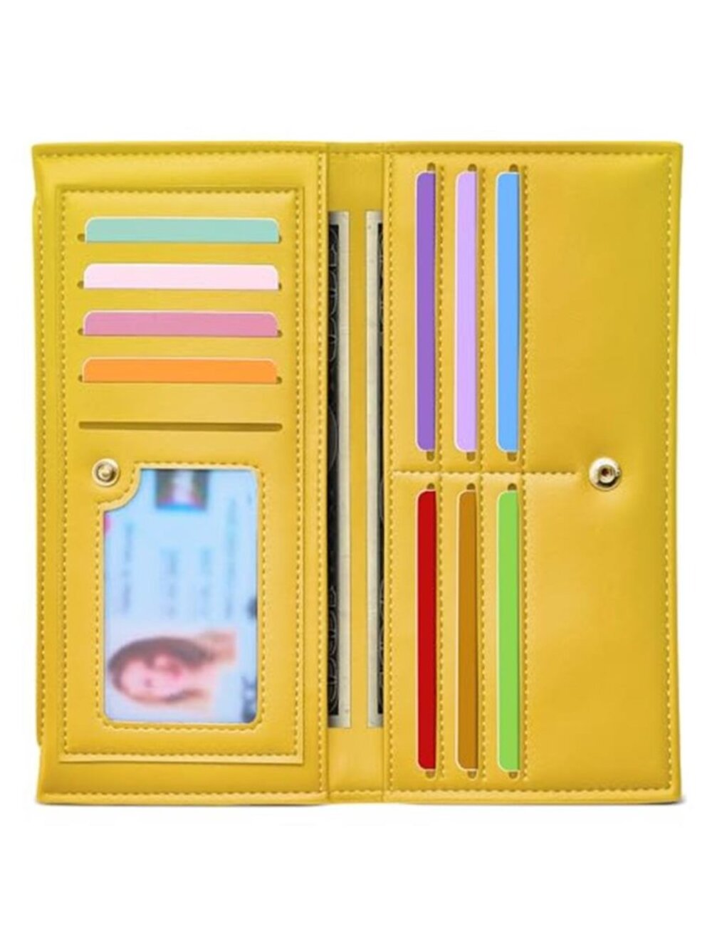 RFID Womens Bifold Wallet Slim Card Holder Zip Coin Purse Faux Leather Wallet